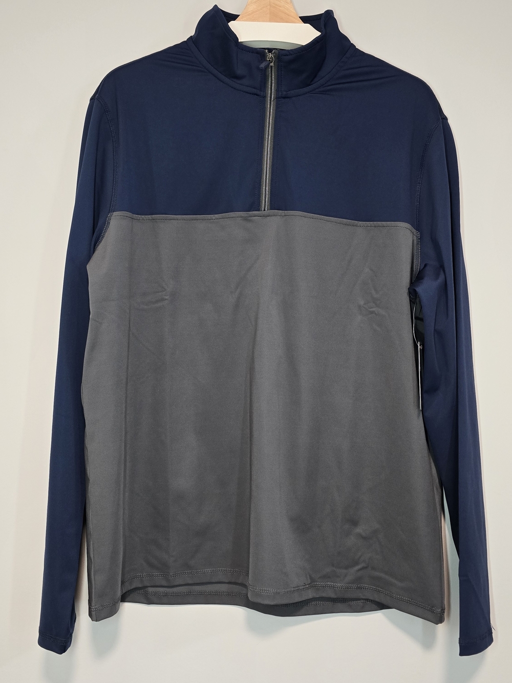 Men's Flag & Anthem Navy&Gray Quarter-Zip Performance Long Sleeve Golf Layering